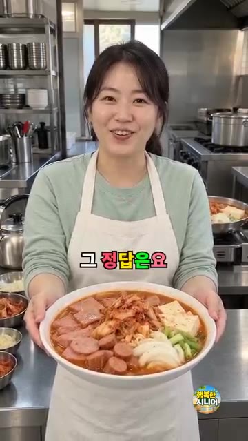 끓기 시작하면 라면사리를 넣고 익혀주면 깊고 진한 부대찌개가 완성됩니다. — 부대찌개, 맹물 대신 사골육수 부어 끓이는 법
