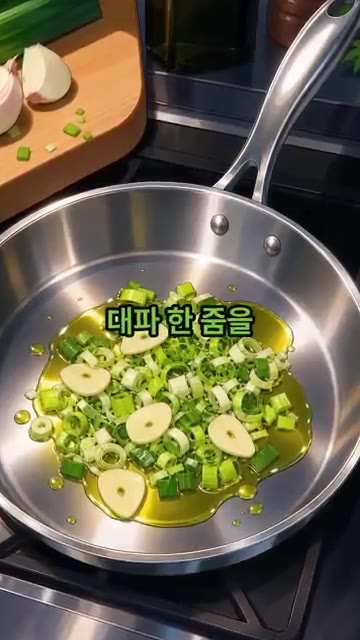 팬에 올리브유 2큰술을 두르고 편마늘 5개와 대파 한 줌을 넣고 중… — 고추장 파스타 레시피