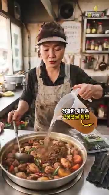 양파, 대파, 청양고추를 넣고 5분간 더 끓인 뒤, 미지근한 물에… — 찜닭에 그냥 물 붓지 마세요 🍲 안동 찜닭골목 사장님이 쓰는 간장찜닭 황금레시피, 설탕 반만 넣어도 국물이 진해지는 안동찜닭 비법