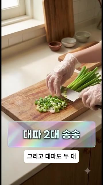 대파는 송송 썰어 준비합니다. — 단무지 그냥 드시지 마세요! 딱 5가지 재료로 고소함 폭발하는 초간단 단무지무침 2가지 버전