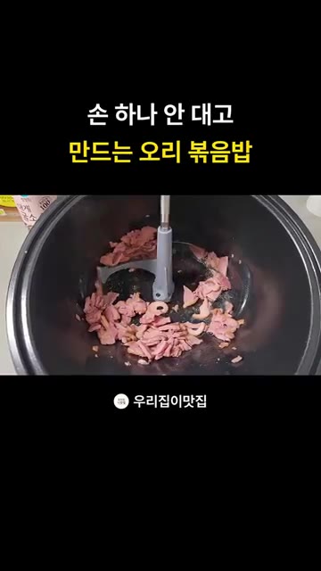볶아진 오리고기에 당근과 양파를 넣고 함께 볶아줍니다. 롤팬이 알아… — 롤팬으로 만드는 초간단 훈제오리 볶음밥 레시피 (손 안 대고 요리하기)