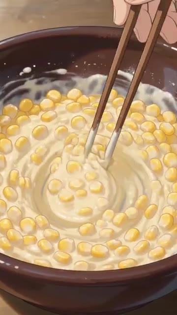 옥수수는 껍질을 벗기고 알갱이를 칼로 분리해 볼에 담는다. — 옥수수전 레시피 🌽 톡톡 씹히는 옥수수 알 그대로 부친 여름 전
