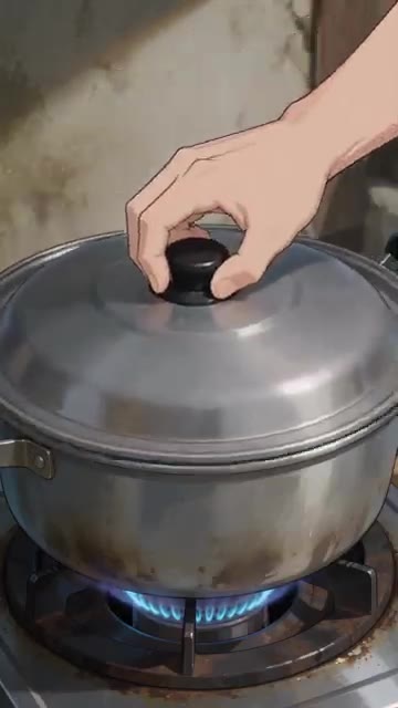 끓는 다시마 육수에 홍합을 넣고 뚜껑을 덮어 끓인다. — 바람 세게 부는 날 끓여 먹는 시원한 홍합탕