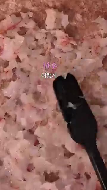 새우는 물기를 제거하고 마늘가루와 후추를 넣어 찰기가 생기도록 다져… — 새우 또띠아 랩 만들기