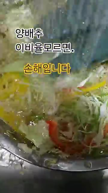 양배추, 피망, 토마토, 대파를 깨끗하게 씻어 준비한다. — 양배추 샐러드 소스 비율