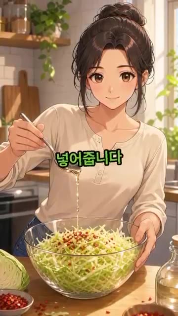 양배추 200g을 곱게 채 썰어 한번 씻은 뒤 물기를 쏙 빼줍니다. — 샐러드 대신 이거! 양배추 생채