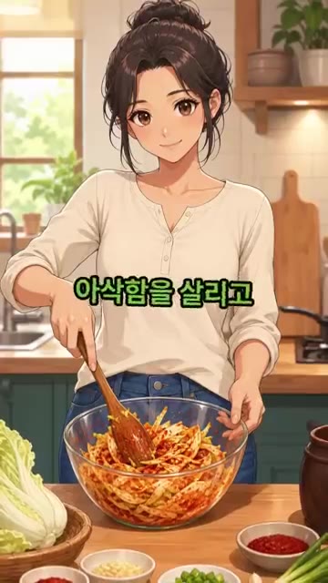 손으로 살살 버무린 뒤 참기름 1스푼과 통깨 1스푼을 뿌려 양배추… — 샐러드 대신 이거! 양배추 생채