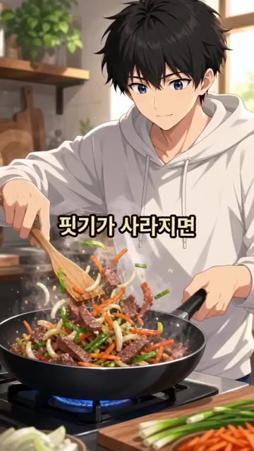 잡채용 소고기 100g을 넣고 볶다가 핏기가 사라지면 썰어둔 채소를… — 매콤 콩나물 잡채