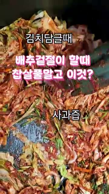 김치를 담글 때 배추 겉절이를 할 때 새우젓 대신 사과즙을 넣습니다. — 김치 담글 때 새우젓 대신 이것 넣으면 맛이 달라져요!