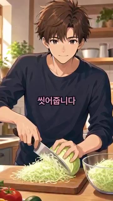 채 썬 양배추에 계란 2개, 소금 2꼬집, 후추 약간을 넣고 잘 섞… — 밀가루 없이 만드는 오코노미야끼