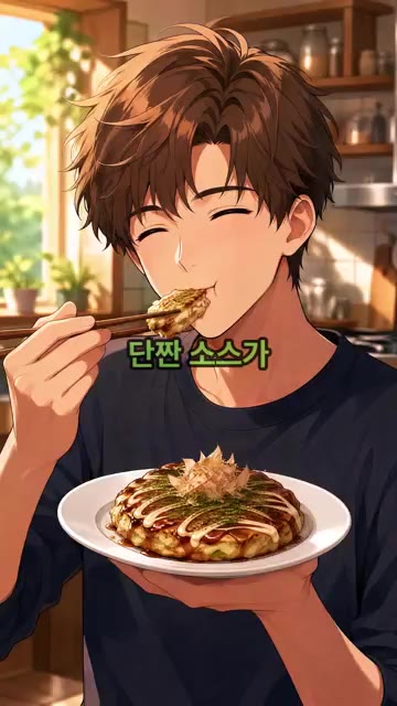 마지막으로 가쓰오부시 한 주먹을 수북하게 올려주면 완성입니다. 밀가… — 밀가루 없이 만드는 오코노미야끼