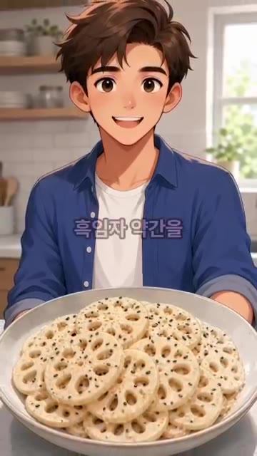 그릇에 예쁘게 담고 흑임자 약간을 솔솔 뿌려 마무리합니다. — 아삭아삭 연근 샐러드