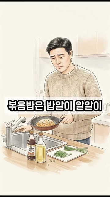 프라이팬에 식용유를 두르고 대파와 원하는 재료를 먼저 볶아줍니다. — 즉석밥으로 고슬고슬한 볶음밥 만드는 비법