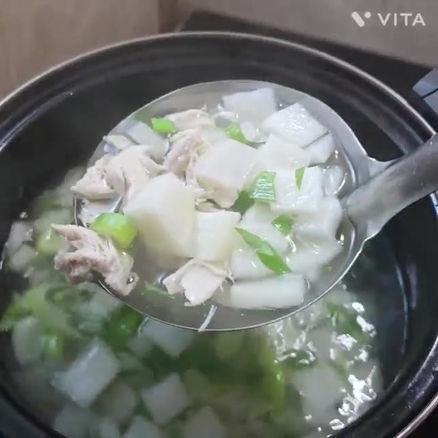 시원한 닭무우국 완성입니다. — 시원한 닭무우국 만들기