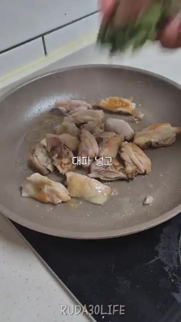 대파를 넣고 떡국 떡을 넣어준다. — 야매 집코바(?)