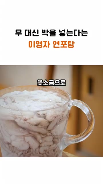 간은 천일염으로만 살짝 해요. — 무 대신 이걸 넣는다는 이영자 연포탕
