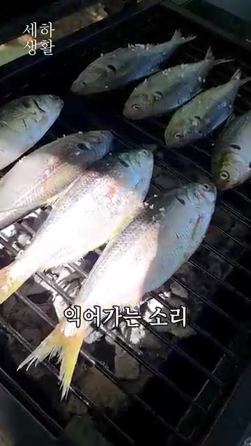 밑간한 전어를 석쇠 위에 올려 앞뒤로 노릇하게 구워줍니다. — 가을 전어구이, 숯불에 구웠더니 엄지가 절로 올라가네요