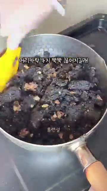머리카락이 뚝뚝 끊어지는 정수리에 콩을 묻힌다. — 머리카락 뚝뚝 끊긴다면? 까망볼 아이 간식 저당 레시피
