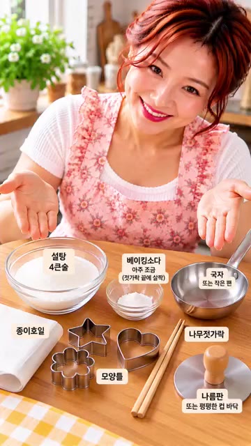 냄비에 설탕을 넣고 녹인다. — 추억의 달고나 만들기