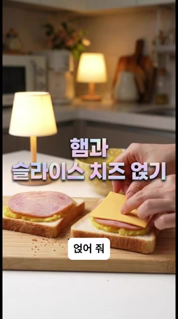 햄과 슬라이스 치즈를 착착 얹어 줍니다. 익숙한 재료들의 색다른 매… — 집 고구마의 화려한 변신!! [고구마 크로크무슈]