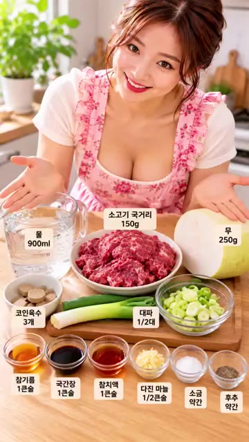 참기름 1큰술을 두르고 소고기를 중불에서 약 2분간 볶아주세요. — 아침엔 뜨끈한 소고기무국🍲 소고기와 무를 먼저 볶아 깊고 시원하게! 쉬운 집밥은 고공갈매기에서💛