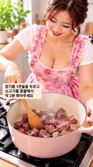 무 250g을 넣고 중불에서 약 2분 더 볶아주세요. — 아침엔 뜨끈한 소고기무국🍲 소고기와 무를 먼저 볶아 깊고 시원하게! 쉬운 집밥은 고공갈매기에서💛