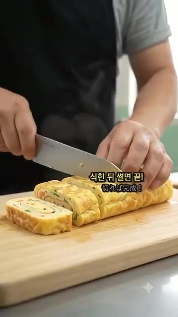 다 말아진 계란말이는 뜨거울 때 키친타월로 감싸 5분간 한 김 식혀… — 분식집 노 사장님의 촉촉한 계란말이 황금 레시피