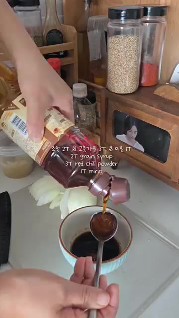 간장 1T, 참치액 1T, 설탕 0.5T, 고춧가루 3T, 올리고당… — 급식대가 어묵볶음