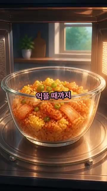 숟가락으로 골고루 잘 섞어준 뒤 단단하게 다져줍니다. 전자레인지에… — 눈감고도 만드는 3분 스팸김치밥