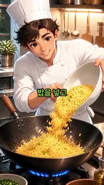 파기름이 올라오면 계란을 비빈 밥을 넣고 중간 불에서 2분간 주걱으… — 초간단 황금 계란 볶음밥