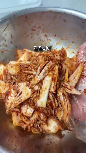알배추 겉절이와 항정살 수육을 만들 거예요. 알배추 한 통을 준비해… — 5분 컷 알배추 겉절이 & 항정살 수육 레시피