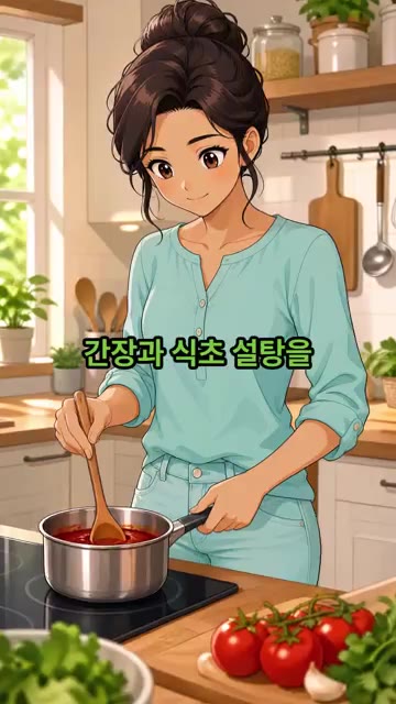 돈가스 소스 대신 간장과 식초 설탕을 케첩과 함께 살짝 졸여주는 것이 — 돈가스 소스 없이 오므라이스 만드는 법