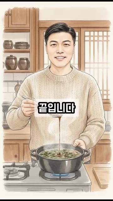국을 다 끓인 후 불을 끄고 마지막에 참기름 한 숟가락을 둘러주면… — 소고기 미역국 끓일 때 참기름 타이밍을 바꾸는 비법