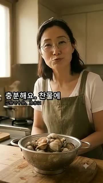 오래 삶으면 질겨지므로 1~2분 정도만 삶으면 충분하며, 찬물에 담… — 꼬막 그냥 삶으면 질겨요! 끓기 직전에 넣고 한 방향으로 저어요
