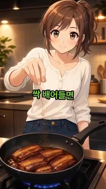 양념이 고기에 쏙 배어들면 후추 약간을 뿌려 마무리합니다. — 반찬 없을 때 제일 많이 해먹은 덮밥, 삼겹살 간장덮밥