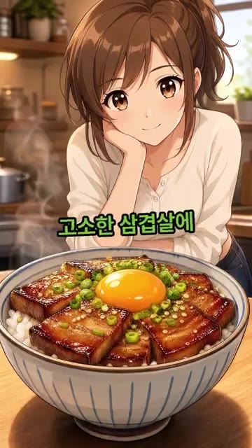 달콤 짭조름한 양념이 고소한 삼겹살에 쏙 배어들어서 꿀떡꿀떡 넘어갑니다. — 반찬 없을 때 제일 많이 해먹은 덮밥, 삼겹살 간장덮밥