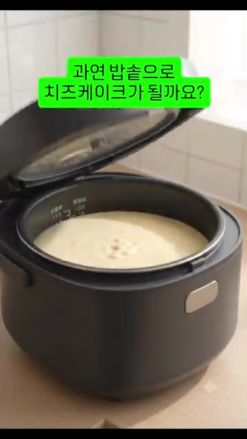 밥솥에 반죽을 붓고 취사 버튼을 눌러주세요. — 밥솥으로 치즈케이크가 된다고?🍰 초간단 밥솥레시피