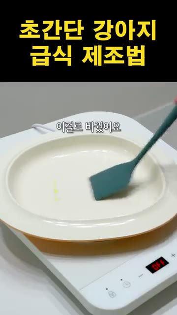 죽이 끓으면 다진 당근과 닭가슴살을 넣고 끓여준다. — 초간단 강아지 급식 제조법