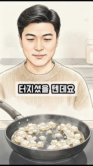 키친타월 두 장으로 두부를 감싸 전자레인지용 접시에 올려주세요. — 두부 부칠 때 기름 튄다면? 굽기 전 '이것' 딱 2분!