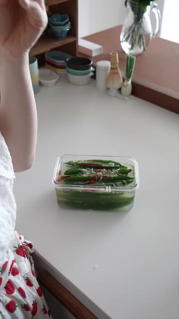 냉장고에 넣어 시원하게 두고 먹으면 완성입니다. — 혼자 먹기 아까운 오이고추냉채 레시피 🌶